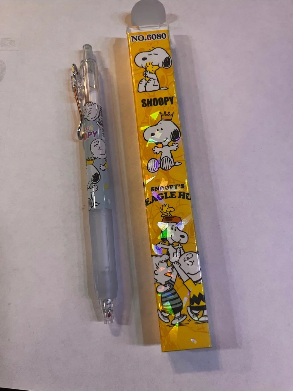 Snoopy Character Pen  Charlie Brown Lucy Linus Yellow Snoopy box Peanuts Gang